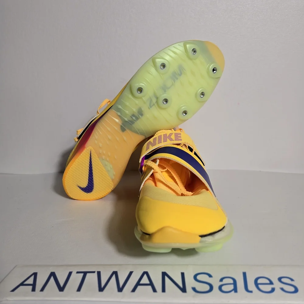 Nike Long Jump Elite Men's Size 9.5 Citron Pulse Indigo Burst Yellow FZ9326-800